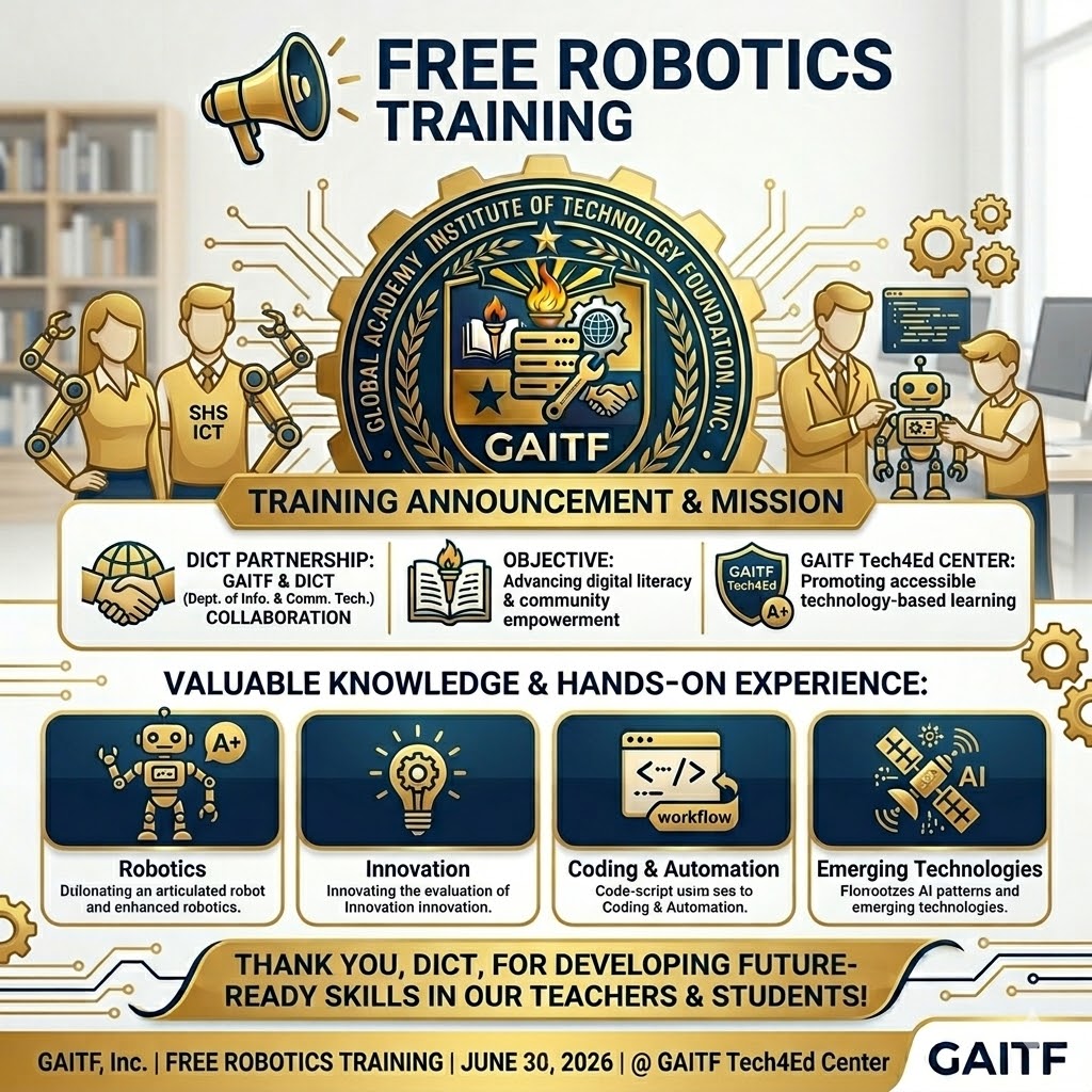 GAITF and DICT Partner to Deliver Free Robotics Training for Teachers and SHS ICT Students