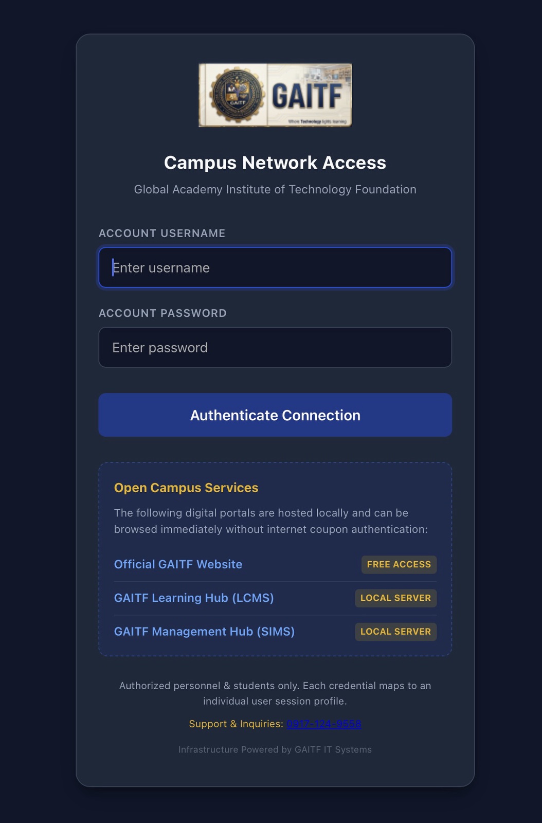 Navigating the Future: GAITF Transitions to Education 6.0 via Synchronized VPS and Local LAN Infrastructure
